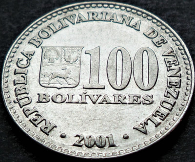 Moneda exotica 100 BOLIVARES - VENEZUELA, anul 2001 * cod 3827 foto