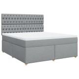 Cumpara ieftin Pat continental, gri deschis, 180x200 cm, material textil