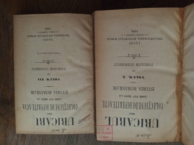 URICARUL SAU COLECTIUNE DE DIFERITE ACTE, VOL X SI XII , 1888- THEODOR CODRESCU foto