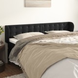 vidaXL Tăblie de pat cu aripioare negru 203x23x78/88 cm catifea