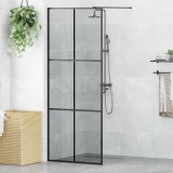 vidaXL Zid de duș walk-in Negru 80 x 195 cm sticlă securizată 42022042