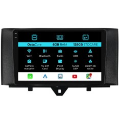 Navigatie Dedicata Smart For Two (2010-2015) For Four (2010-2015), 9Inch, 6Gb Ram, 128Gb stocare, Carplay