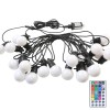 Instalatie craciun, 5 metri, 15 becuri led rotunde, pentru exterior cu incarcare la sursa de curent si telecomanda cu 8 functii, flippy
