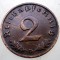 B.010 GERMANIA 2 REICHSPFENNIG 1937 D