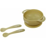 Set bol &amp;amp; lingurita silicon,olive,U-Grow