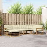 vidaXL Set de canapele de exterior cu pernă 6 pcs Alb și crem 3388844