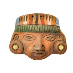 Figurina ceramica masca mayasa ,11 x 9 cm, model m3