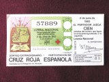 Bilet Loterie Spania, 1983. Tragere extraordinara Crucea Rosie Spaniola