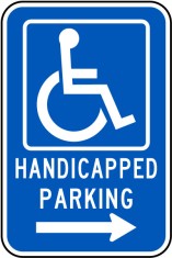 Handicapped Parking Sign Right Arrow foto