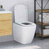 Vas de toaletă cu eliberare rapidă vidaXL cu &icirc;nchidere moale Duroplast Alb