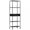 Biblioteca Gossi lemn mango &amp; fier, 60x35x180 cm, stil industrial, 4 rafturi + sertar, maro/negru