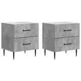 vidaXL Dulap de noapte cu sertar 2 pcs Gri Beton 43 x 34,5 x 47,5 cm 894762