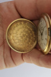 Ceas auriu vintage de buzunar Pallas Stowa Quartz diametru 4.2 cm