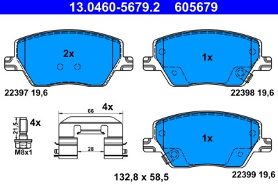 ATE 13.0460-5679.2 set placute frana,frana disc foto