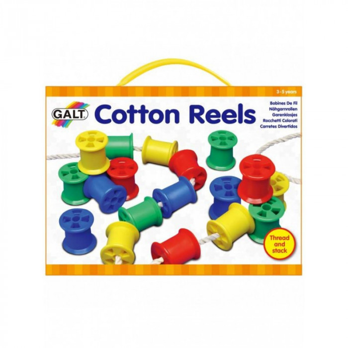Joc de indemanare Galt Cotton Reels, include 20 de bobine din plastic, 3 ani+