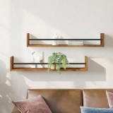 vidaXL Rafturi 2 buc Bătr&acirc;n din lemn 80x16x14 cm Lemn &icirc;mbunătățit