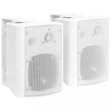 vidaXL Boxe stereo de perete, 2 buc., alb, 80 W, interior/exterior