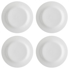 Set farfurii 4 piese pentru Desert, din Portelan, Albe, diametru 15 cm