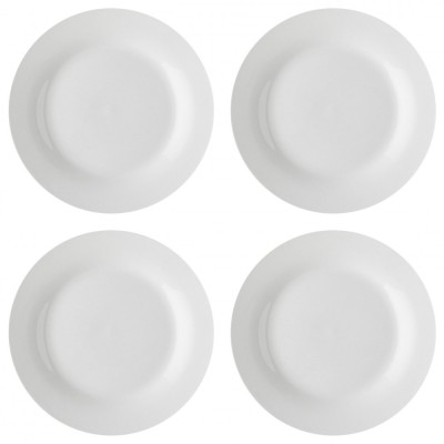 Set farfurii 4 piese din portelan alb, diametru 26 cm foto