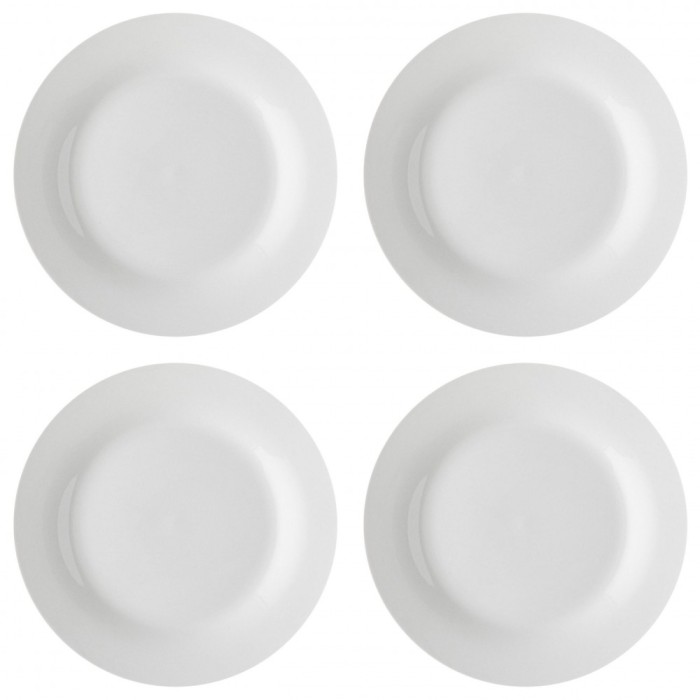Set farfurii 4 piese din portelan alb, diametru 26 cm