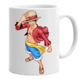 Cana alba personalizata one piece luffy, INOVATIX&reg;. 330 ml, Oem