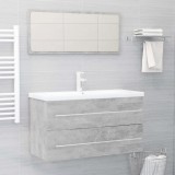 Gossi set mobilier de baie, 2 piese, gri beton, pal