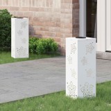 vidaXL Lumină LED Solară pentru Alei 2 pcs Alb Oțel laminat la rece 879738