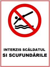 Placuta interzis scaldatul si scufundarile foto