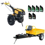 ProGARDEN Pachet Campo 1273 Alpine V2 motocultor 12CP + Alpine RM500T Remorca + 6L ulei ProAdvanced PowerfulTools