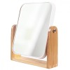 Oglinda Machiaj Top Choice 85802 cu Suport Bambus, 2 Fete (Normala + Marire x2), Pivotanta, Portabila, 14.5x17.5cm/15x18cm