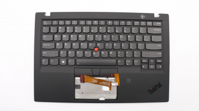 Carcasa superioara cu tastatura palmrest Laptop, Lenovo, ThinkPad X1 Carbon 6th Gen Type 20KH, 20KG, 01YR539, 01YR575, 01YR611, 01YR647, iluminata, la foto