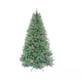 Cumpara ieftin Brad Artificial de Craciun, Verde, cu Aspect Natural + Conuri, 240 cm, Suport Inclus - INV8081002