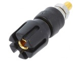 Soclu Banană 4mm 30A 60VDC Negru Aurit, CLIFF