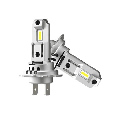 Set 2 becuri mini led H7 canbus 20000lm 6000k alb rece cu ventilator foto