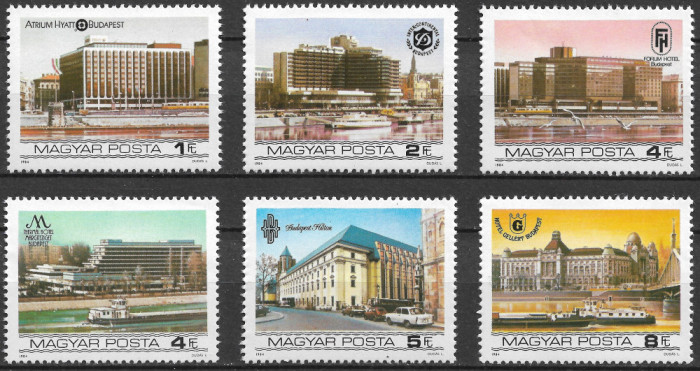 Ungaria - 1984 - Clădiri de pe Dunăre - serie completă neuzată (T492)