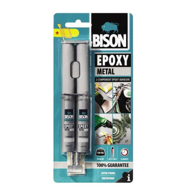 Adeziv Bison Epoxy Metal, 24 ml, Adeziv Metal, Adeziv pentru Obiecte din Metal, Adeziv Epoxidic pentru Metal, Amenajari Interioare, Adezivi pentru Met foto