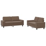 Cumpara ieftin Set de canapele, 2 piese, maro, textil