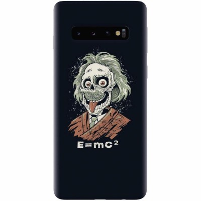 Husa silicon pentru Samsung Galaxy S10, Albert Einstein Caricature foto