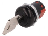 Comutator cu Cheie &Oslash;19,3mm 1 Pol 3 P poziții
