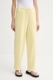 American Vintage pantaloni de trening culoarea galben, uni, YTI05AE25