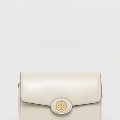 Tory Burch poseta de piele culoarea bej