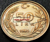 Moneda 50 LIRE - TURCIA, anul 1985 *cod 2582 = ERORI de BATERE