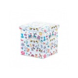 Taburete cu spatiu depozitare, Design, MDF/ Piele ecologica, 100 kg, 38 x 38, Toys