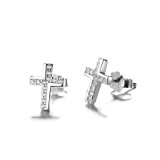 Cumpara ieftin Cercei argint 925, JW778, model cruce, placati cu rodiu
