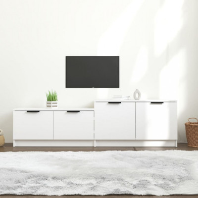 vidaXL Comodă TV, alb, 158,5x36x45 cm, lemn prelucrat foto