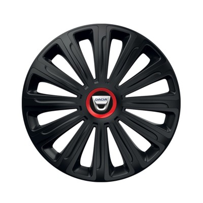 Set 4 capace roti Negre Cu Inel Rosu Trend R14 Compatibil Cu Dacia foto