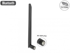 Antena WLAN 802.11 a/ax/a/b/g/n RP-SMA 5dBi 20cm omnidirectional, Delock 12636