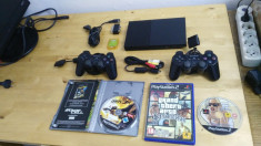 PLAYSTATION 2 SCPH-90004+JOC GTA +2 MANETE SONY+CARD SONY+ACCESORII foto