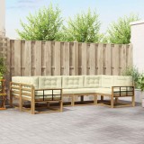 vidaXL Set de canapele de exterior cu pernă 6 pcs Alb și crem 3386944