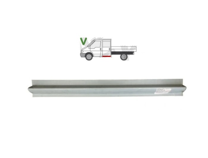 Prag FORD TRANSIT (V184/5), 05.2000-04.2006; TRANSIT/TOURNEO (V347/8), 05.2006-04.2013, partea stanga=dreapta, metal galvanizat; sub spate lateral do